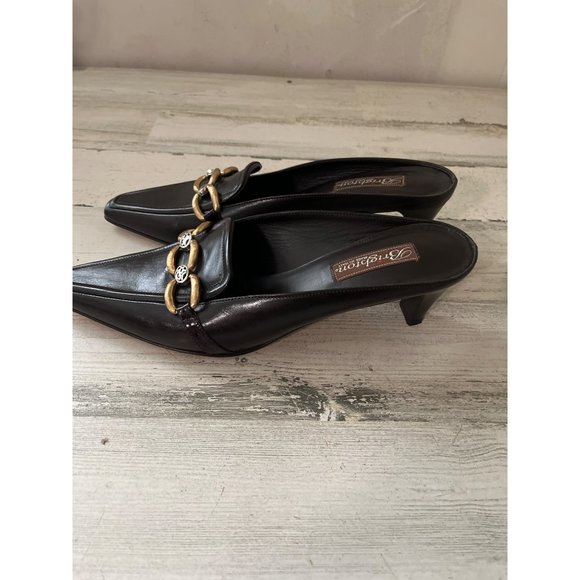 Brighton Tosca woman’s brown chunky heeled leather mules - Picture 4 of 6